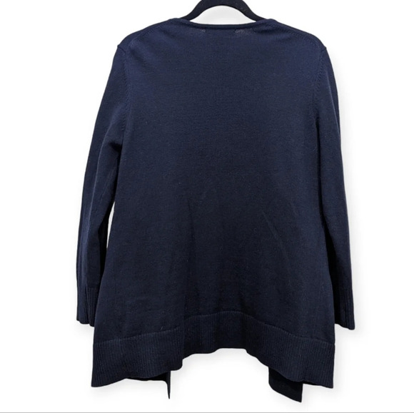 Banana Republic  Wool Blend Open Front Knit Navy Long Cardigan Woman's Medium - Picture 2 of 9